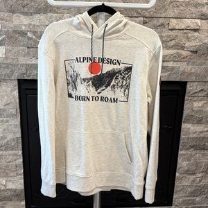 Alpine Design Men's Light Gray Graphic Hoodie